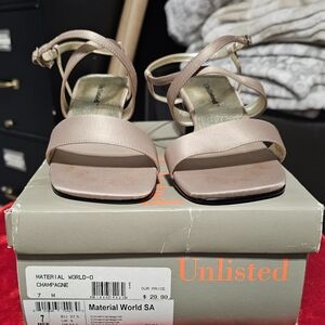 Unlisted Women's Satin Champagne Heels
